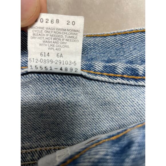 VTG LEVIS 550 Women’s Relaxed Fit Tapered Jeans Sz 14 Reg M Light Wash Made USA - Picture 6 of 12
